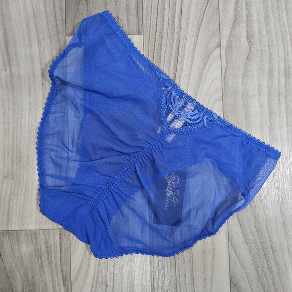 NWT Dita Von Teese Gwendolline Blue Sheer High Waisted Panties Brief Size S - Picture 2 of 5